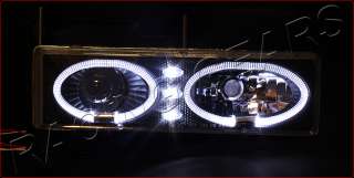 Chevrolet Trucks Black Housing Halo Projector LED Headlights Clear 