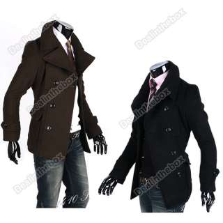 2011 Men Winter Fashion Slim Fit Trench Coat Jacket 2 Colors Black 