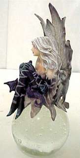 Black Winged Bubble Fairy Statue Figure Faerie Fae Color BLACK  
