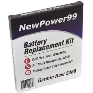  Battery Replacement Kit for Garmin Nuvi 2460 with 