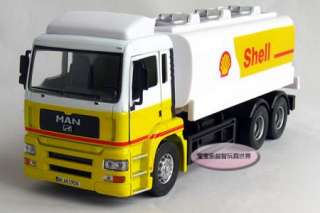 New 132 Man Shell Tank Truck Diecast Model Car With Box White&Yellow 
