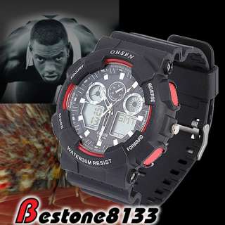 OHSEN Multifunction Sport Watch with LED Light Red  