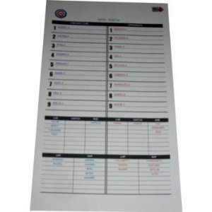  Braves at Cubs 8 22 2010 Replica Lineup Card MLB Auth 