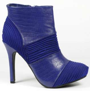 Blue High Heel Fashion Ankle Bootie 7 us Anne Michelle Addiction 73 