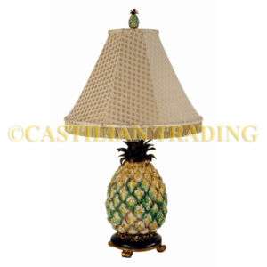 NEW/UNUSED PORCELAIN PINEAPPLE LAMP W/ MATCHING FINIAL  