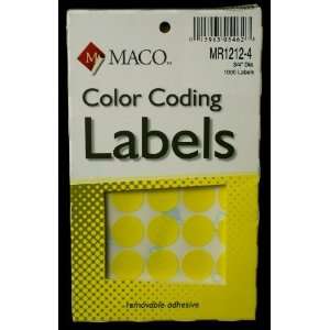  Maco Round Color Coding Label 3/4 YELLOW