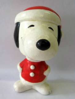 Snoopy Santa Vintage Bobble Head Figure Nodder Bobbling peanuts  