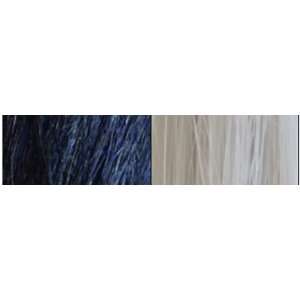   Hair Clip In Strands NAVY BLUE / WHITE SET 2 STRANDS   16 LONG X 1