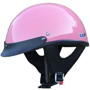 DOT Fiber Glass Beanie Half Helmet Pink XLarge Sports 
