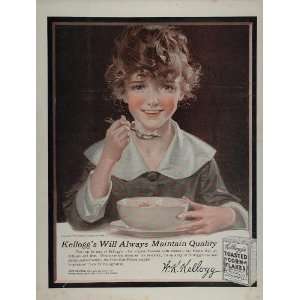 1917 Ad Kelloggs Corn Flakes Girl J.C. Leyendecker NICE 