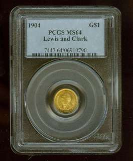 1904 $1 Gold PCGS MS 64 Lewis and Clark Gold Dollar  