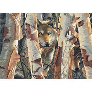  Cross Stitch Kit The Guardian Wolf Dimensions Gold 