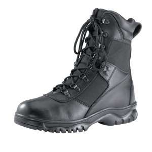 Black Leather and Nylon Tactical Boot   8 Inches High (R5052)  