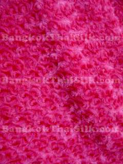 HOT PINK SWIRL ROSETTE FUR FLORAL FABRIC 70W for DRESS DECOR TABLE 