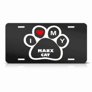 Manx Cats Black Novelty Animal Metal License Plate Wall Sign Tag