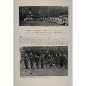  1902 Article Lawn Bowls Jack OGreen Quoits Games NICE 
