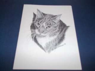 Earl Sherwan Cat portait note paper cards Tabby Cat  