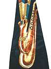 Mens Novelty Tie Saxophone Music Jazz Band Mardi Gras Lovers New In 