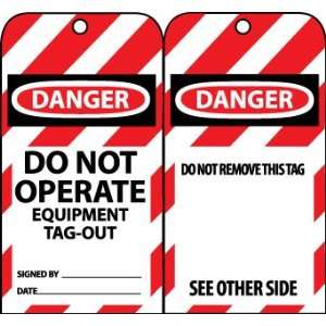  Lockout Tag   Do Not Operate Equipment Tagout   Pack of 
