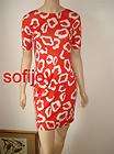 NWT Diane von Furstenberg sz 6 Cyrano Leopard dress silk jersey coral 