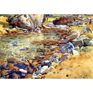  Oil Painting Brook among the Rocks John Singer Sargent 