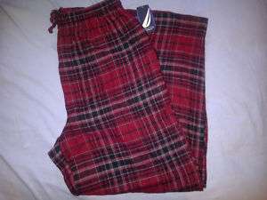 NAUTICA Mens PJ Bottom Lounge Pants Pajamas Flannel RED  