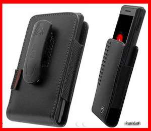 Leather Holster Case Pouch Cover for HTC Vivid 4G; Black Holder w/Belt 