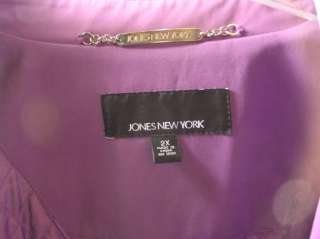 New JONES NEW YORK Purple Spring TRENCH COAT JACKET Plus sz 2X Grape 