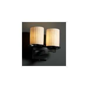   Two Light Wall Sconce Metal Finish Brushed Nickel, Impression Pleats