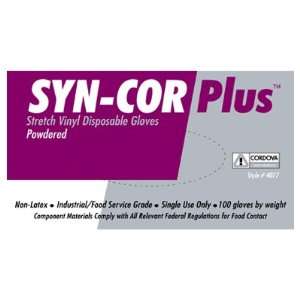  Syn Cor Plus Stretch Vinyl Powdered Disposable Gloves(QTY 