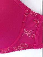 Fuchsia Silver Embroidery Bra 36DDD 38DDD 40DDD 42DDD  