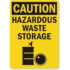 Caution Hazardous Waste Storage (with graphic) Aluminum Sign, 14 x 