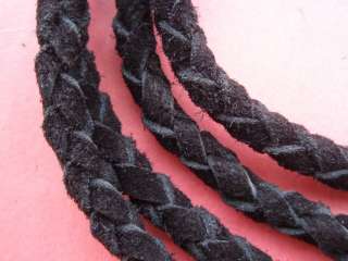 Black Suede Leather WARM UP Flogger   4 Braided Tails CAT WHIP  
