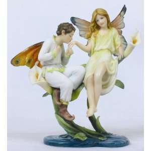   Fairy in Love Sitting on a Calla Lily Flower Figurine