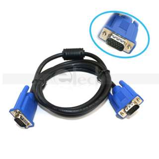 New 5FT 1.5M Super SVGA VGA Monitor M M Male To Male Extension Cable 