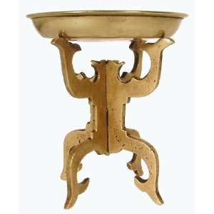  Buddhist Offering Bowl / 3 Piece Bowl/Stand Antique Brass 