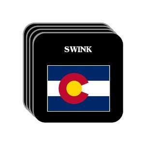 US State Flag   SWINK, Colorado (CO) Set of 4 Mini Mousepad Coasters