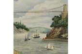 Morgan Clifton Suspension Bridge Antique Painting  