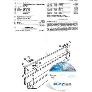  NEW Patent CD for BUILDING COMPONENTS 