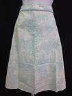 SUSANA MONACO Ivory Light Blue Floral Detail Knee Length A Line Skirt 