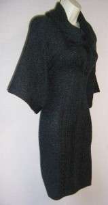 TAHARI Joel Gray Acrylic/Wool Draped Cowl Neck 3/4 Sleeve Sweater 