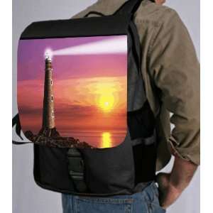 Lighthouse Pink Skyline Design Back Pack   School Bag Bag   Laptop Bag 