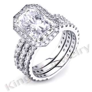 11 Ct. Radiant Cut Diamond Engagement Bridal Set EGL  