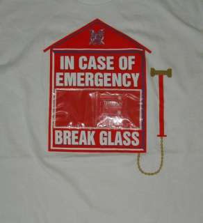 In Case of Emergency Break Glass T shirt Real Condom Inside  Funny 