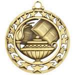 Superstar Lamp of Knowledge Medal w/Ribbon Trophy  