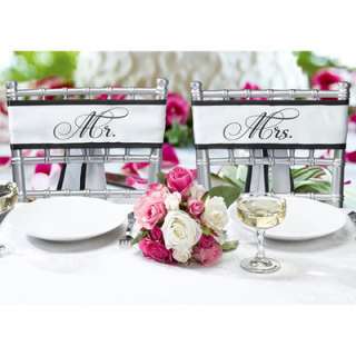 Mr. and Mrs. Satin Chair Sashes (A Pair) Wedding Decorations  