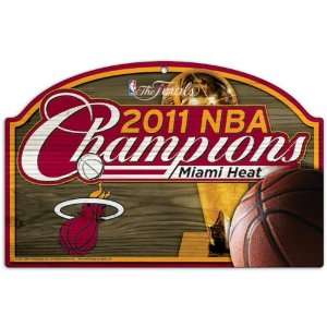  Miami Heat 2011 NBA Champions 11x17 Wood Sign Sports 