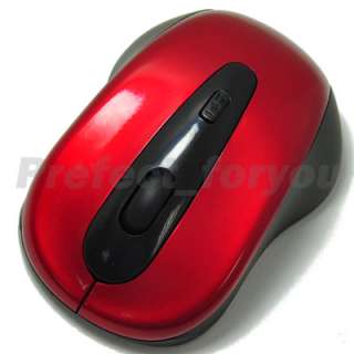 PC Laptop Netbook 2.4Ghz Red USB Optical wireless Mouse  