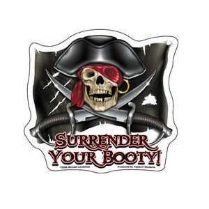 Michael Landefeld   Surrender Your Booty Pirate Flag   Sticker / Decal