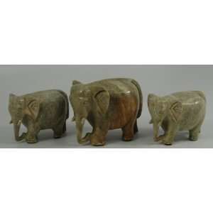  Interlude Home Pinole Elephant Trio Marble Decoration 
